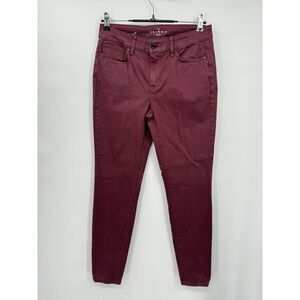White House Black Market 6 The Skinny Ankle Pants Women Burgundy Mid Rise Wine